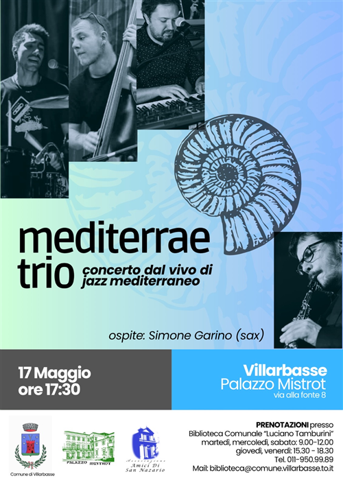 Mediterrae trio, concerto dal vivo di jazz mediterraneo