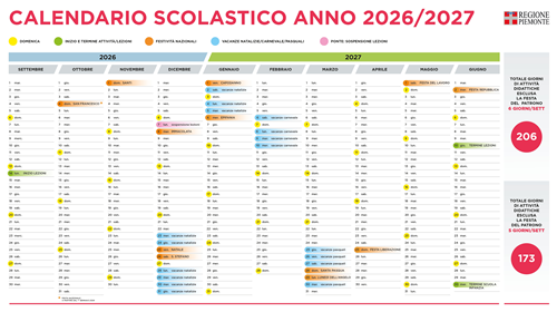 Calendario scolastico anno 2026/2027