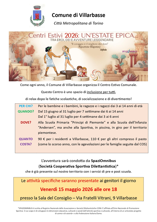 Centri estivi 2026