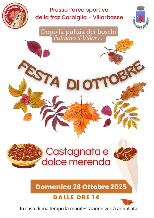 Dopo la pulizia dei boschi "Puliamo il villar...." Festa di ottobre