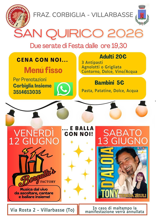 San Quirico 2026 - Frazione Corbiglia